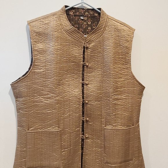 Reversible waistcoat brown/gold - Picture 5 of 5